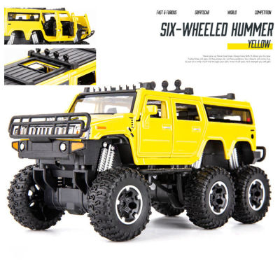 132 Hummer Off-road Vehicle Model Alloy Diecast SUV Toy Models With 7 Doors Opend Rubber Tire Metal Car For Childrens Toys