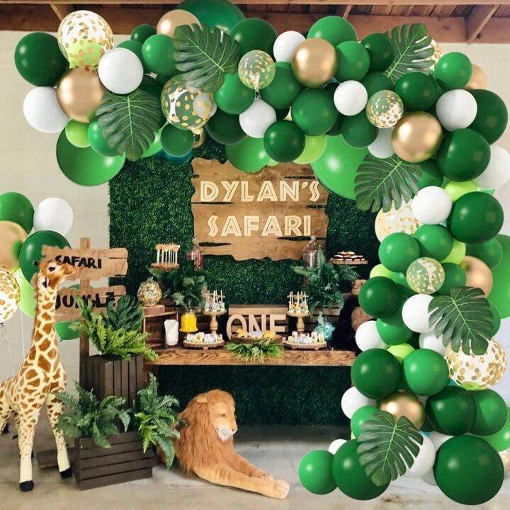 สีเขียวบอลลูน-garland-arch-ชุดงานแต่งงาน-jungle-safari-วันเกิดของตกแต่งงานเลี้ยงเด็กอาบน้ำเด็ก-ballon-baloon-decor-iewo9238