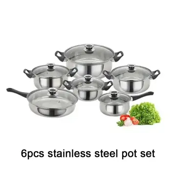 Cheap Cookware Stainless Steel Soup Pot Stock Pot12PCS Cookware Set with Non  Stick Fry Pan - China Stainless Steel Cookware Set and Stainless Soup Pot  price