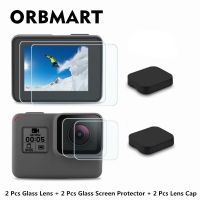 【In Stock】 hhctty ORBMART 6ชิ้น (ทุก2ชิ้น) ฝาปิดเลนส์ + เลนส์กระจกและฟิล์มป้องกันหน้าจอสำหรับกล้อง Hero 5 6 7สีดำ