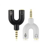 3.5mm Splitter Stereo Plug U-shape Stereo Audio Mic Headphone Earphone Splitter Adapters for PS4 PC Laptop Ear Headset Cables Cables