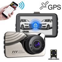 AutoAccessories D906เครื่องบันทึกการขับขี่ HD พิเศษในรถยนต์3นิ้วบันทึกได้สองครั้ง + GPS + WIFI + จอถอยหลังแรงโน้มถ่วง + เตือนความเบี่ยงเบนของเลน