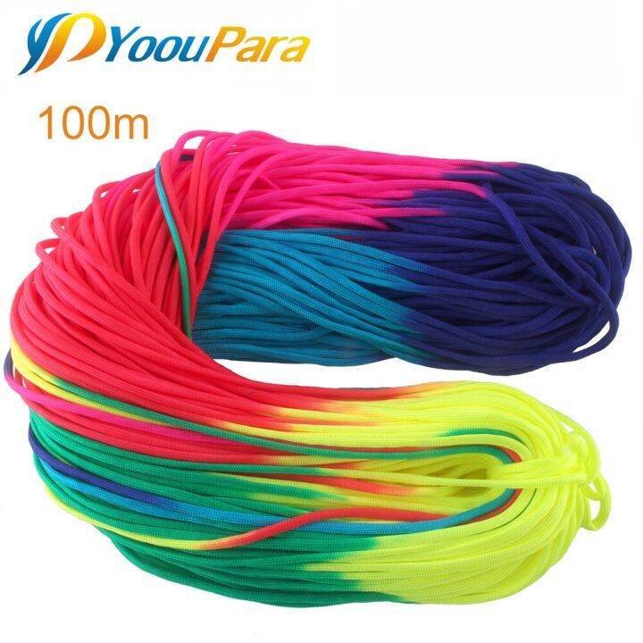 Clearance 8100 Meters Rainbow Paracord 550 Parachute PolyestCord