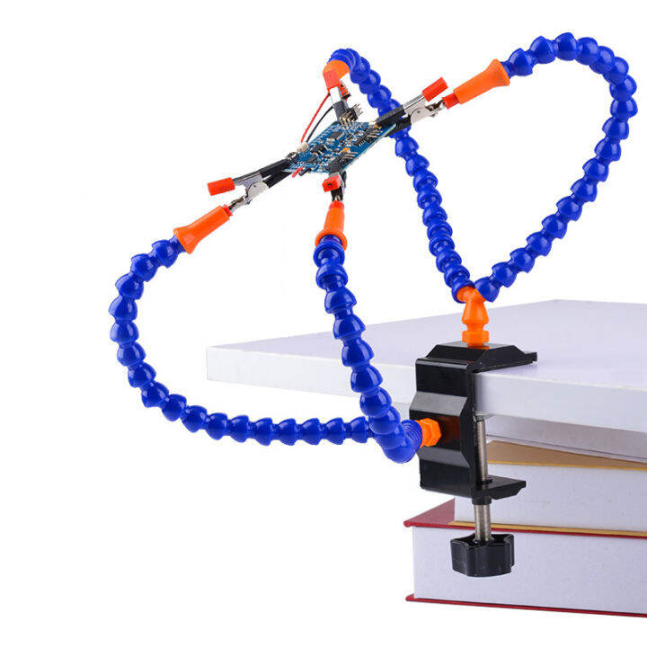 NEWACALOX Third Helping Hands Stand with Multiple Flexible Arms Desk Clamp Holder for PCB