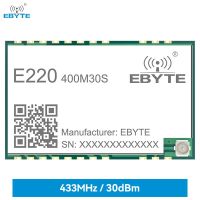 LLCC68 โมดูลไร้สาย LoRa 433 / 470MHz E220-400M30S 30dBm ระยะไกล 10km IPEX / Stamp Hole Antenna SMD SPI โมดูลไร้สาย