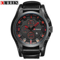 HotLuxury ยี่ห้อ CURREN Mens นาฬิกาทหารกีฬาผู้ชายนาฬิกาควอตซ์วันที่นาฬิกา Casual นาฬิกาข้อมือหนัง Relogio Masculino 8225