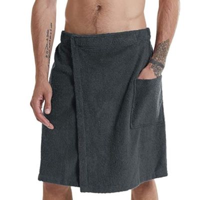hotx 【cw】 Men Soft Wearable With Bathrobes Shower Wrap Sauna Gym Spa Beach Toalla De Playa