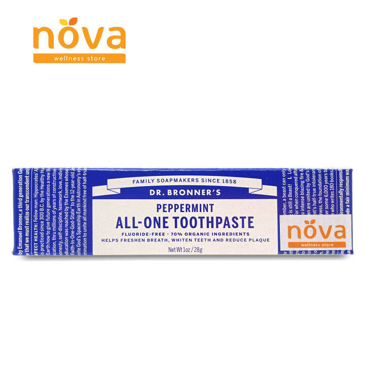 Dr. Bronner's Peppermint AllOne Toothpaste 28g (pc) Lazada PH