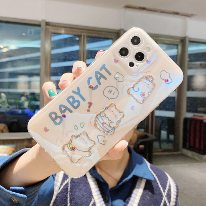 ready-2021-new-case-xiaomi-mi-11-lite-mi-10t-pro-5g-เคส-case-blu-ray-luxury-rhinestone-bling-glitter-cute-cartoon-cat-and-rabbit-soft-back-cover-เคสศัพท