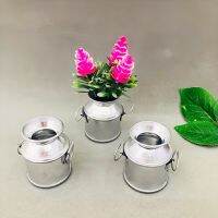 10pcs-1:12 Dollhouse milk jug Tin Bucket Mini Keg Barrel Home Garden Succulent Planting Pots Desktop Sundries Storage