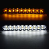 2ชิ้น12V รถบรรทุก SUV รถยนต์30 LED ไฟวิ่งกลางวันไฟหน้ารถสีขาว DRL แถบสว่างไฟเลี้ยวสีเหลืองไฟตัดหมอก