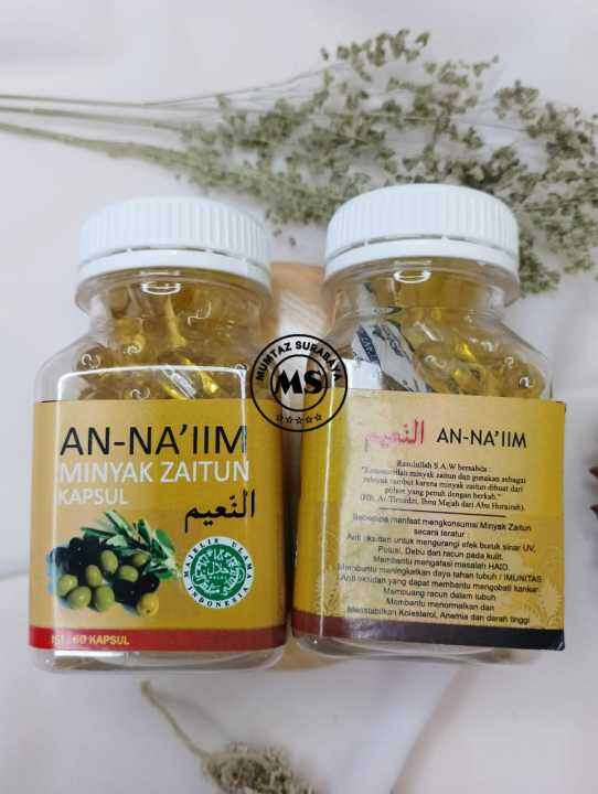 (HERBAL KOLESTEROL) ANNA'IIM MINYAK ZAITUN KAPSUL ISI 60 Naim Naiim Extra Virgin Olive Oil