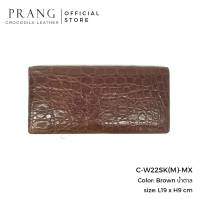 Prang Crocodile Leather Long Bi-fold Wallet กระเป๋าสตางค์ สองพับยาว หนังจระเข้ C-W22SK(M)-MX