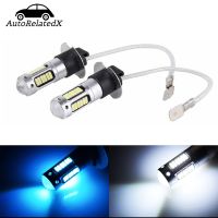 2pcs H3 Led Car Bulbs Auto Led Fog Lamp 4014 High Power Drl Daytime Running External Lights Day Driving Vehicle White Ice Blue