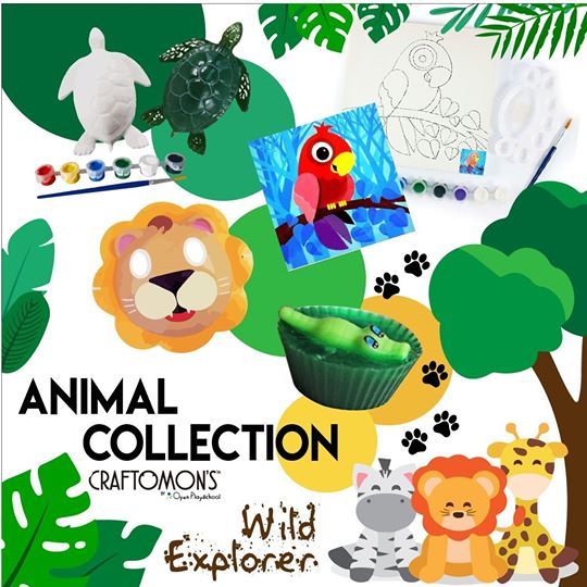 Animal Collection _ Safari Theme (4 Activities) Kids Art & Craft Value  Combo _ DIY Kids Activity _ Soap Making Kit _ Mask Painting _ 3D Animal  Painting _ Canvas Painting _
