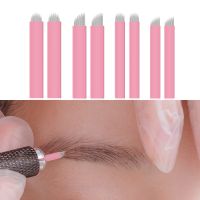 ❅❍  50pcs 0.15mm Pink Shape Nano Needle Microblades Microblading Needles Permanent Makeup Eyebrow Tattoo Needle Blade FOR Tattooing