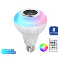 1ชิ้นหลอด Led Rgb E27ควบคุมรีโมทบลูทูธไร้สายโคมไฟ Led ไร้สายของครอบครัวดนตรีหลากสีหลอดไฟ