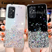 Casinglee เคสสำหรับ Samsung Galaxy M53 M33,เคสมือถือแบบเต็มรูปดวงจันทร์แวววาวเคสเลื่อมด้านหลังแบบนิ่มเคสโทรศัพท์ Hp สำหรับ Samsung M33 M53เคสมือถือใสลายท้องฟ้าที่เต็มไปด้วยดวงดาว