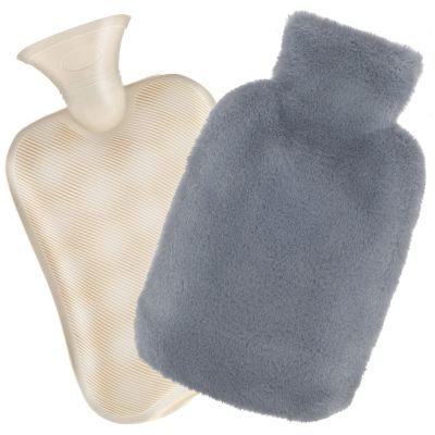【CW】 Hot Bottle Warm with Fluffy Cover 2L Large Capacity Soft Hand Feet Warmer