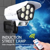 Outdoor Solar Light Motion Sensor Security Dummy Camera Wireless Flood Lights IP65 Waterproof 77 LED Lamp 3 Mode For Home Garden