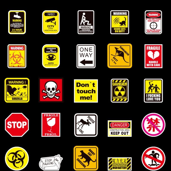 50-pcs-warning-signs-stickers-for-laptop-motorcycle-bike-luggage-guitar-home-decor-diy-danger-banning-reminder-funny-sticker