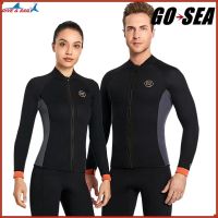 ดำน้ำ &amp; SAIL Wetsuit 3MM นีโอพรีนแขนยาวผู้ชายแยกชุดว่ายน้ำอบอุ่นแจ็คเก็ตกางเกงพลัสไซส์ผู้หญิงชุดว่ายน้ำดำน้ำดำน้ำดูปะการังชุดเซิร์ฟ