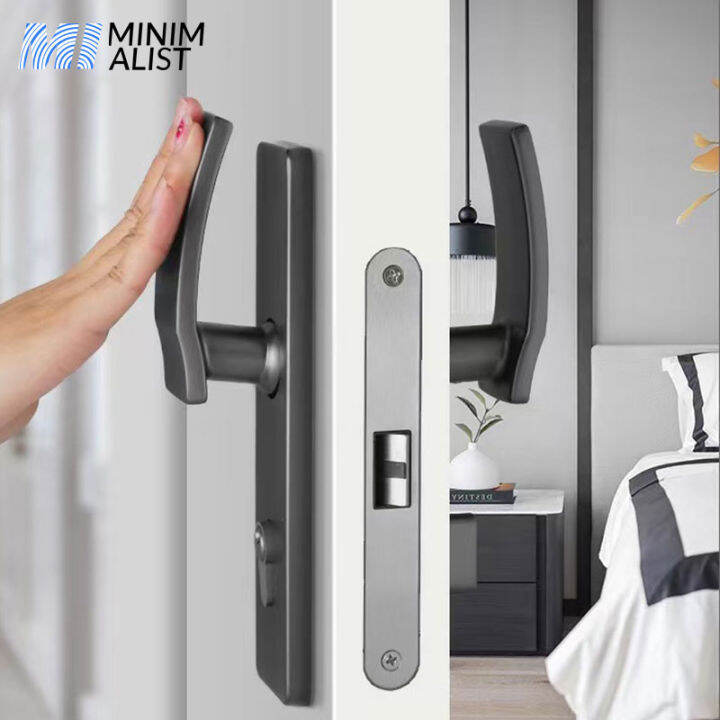 Minimalist Straight Sliding Door Lock Indoor Bedroom Mute Home Room