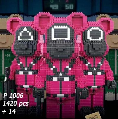 ชุดตัวต่อ YKO P1006 จำนวน 1420 PCS ชุดซีรี่สคิวชเกม squidgame หมีแบร์บริค ผู้คุม สุดคุ้มกับชุดตัวต่อเซ็ทนี้