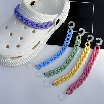 Croc Accessories Charms for Women Girls, Pearl Designer Aesthetic Croc  Charms with Croc Chain, DIY Shoe Decoration Charms for Croc Clog Sandals,  Fit