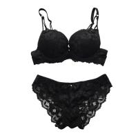 Womens Lace Embroidered Padded Push-up 34 Cups and Panty Comfortable Set