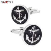 【hot】 SAVOYSHI Fashion Design for Mens Shirt Cuff buttons Enamel Round Brand Jewelry