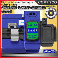 COMPTYCO AUA-X5ตัดแสงไฟเบอร์สีน้ำเงินร้อนละลายข้อต่อเย็นความแม่นยำสูงมีดตัดสายไฟการกำหนดค่าส่งคืนอัตโนมัติป้องกันการตกหล่น