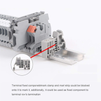 E/UK Din Rail Terminal Blocks End Stopper Bracket Grey,Terminal Block Connector(Pack of 300)