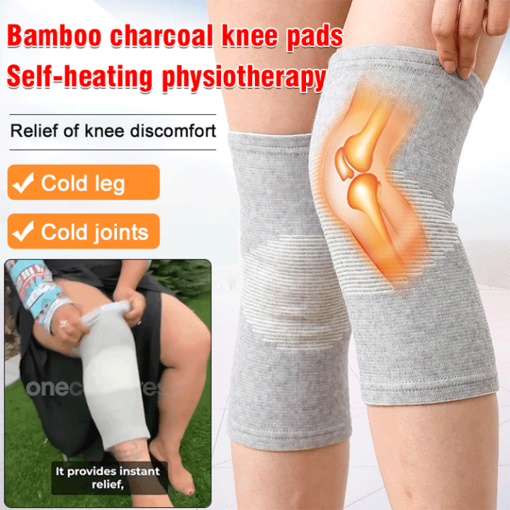 Warm knee pads for cold legs Bamboo charcoal warm thin knitted knee