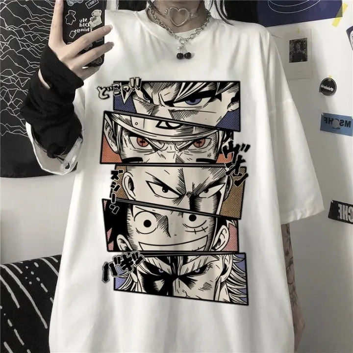 Naruto One Piece Anime T shirt for women Japanese Cartoon Harajuku Pure  Cotton Summer Top Large Size Street clothing | Lazada PH