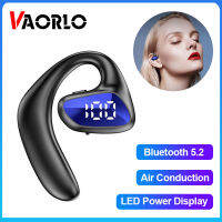 VAORLO Original Bluetooth 5.2หูฟังธุรกิจชุดหูฟังสเตอริโอไร้สายหูฟังตัดเสียงรบกวนพร้อมไมโครโฟน LED Power Display Air Conduction Ear-Hook หูฟังแฮนด์ฟรีสำหรับ OPPO Infinix Samsung Vivo สำหรับสมาร์ทโฟนทุกรุ่น