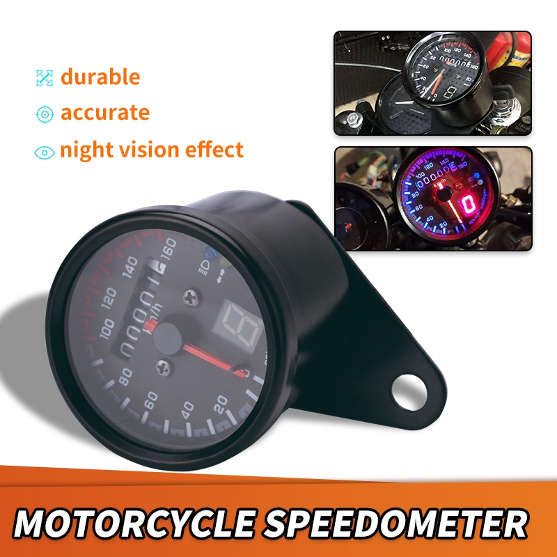 Motorcycle LED Night Light Tachometer Gauge 13000RPM For Kawasaki Cafe Racer 