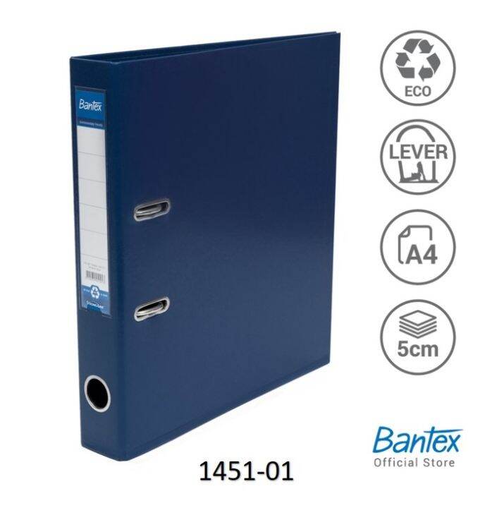 BANTEX A4 PVC LEVER ARCH FILE 2 inch FIXED MECH DARK BLUE 145101 Lazada