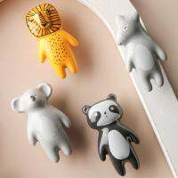 Ceramic Animal Drawer Knob Drawer Knobs Handles Cartoon Furniture Handles for Cabinets and Drawer Lion Panda Fox Children Handle