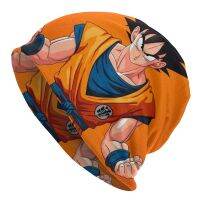 【KFAS Clothing Store】 Son Goku Bonnet Homme Hip Hop หมวกถักสำหรับผู้หญิงผู้ชายฤดูหนาวที่อบอุ่น Anime Japan Beanies หมวก