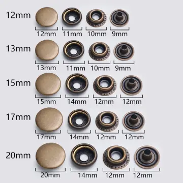10Sets Metal brass Press Studs Sewing Button Snap Fasteners Craft