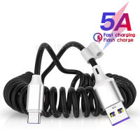 USB 5A Jenis C Kabel Data สำหรับ Xiaomi Samsung Cepat Mengecas Kabel Ditarik Balik untuk 14 13 Pro Max Micro