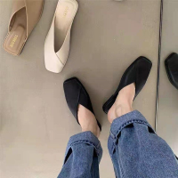 Sandals Female Slippers Women Fashion Flat Casual Mules Square Toe Sandals Women Flat Outdoor Walking Slides Zapatillas