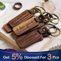 Wood Keyring For Men personalise Keychain For Keys PU Leather Keychain For Women Accessories Wholesale Trend Fashion Jewelry