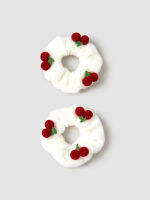 Cider ยางมัดผมผู้หญิง ยางรัดผมแฟชั่นผญ ลายเชอร์รี่ 2ชิ้น2pcs Cherry Fluffy Scrunchie