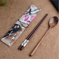 Vintage Wooden Chopsticks Spoon Tableware Japanese Chopsticks Environmentally Portable Wooden Cutlery Sets Bamboo Chopstick