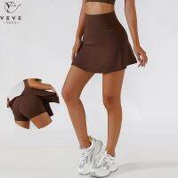 2in1 Side Hem Split Yoga Badminton Tennis Skirt Women Naked Feel Running Fitness Sports Gym Skirts with Built in Shorts