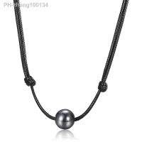 Simple Bead Leather Choker for Men Boys Hematite Metal Stone Rope Neklace Teen Jewelry Adjustable DN131