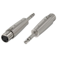 Geekria สำหรับผู้สร้าง XLR ตัวเมียถึง1/4นิ้ว (6.35มม.) อะแดปเตอร์สายไมโครโฟนตัวผู้ใช้ได้กับ SM58 Shure SM57 SM7B MV7 PGA48 Behringer Xm8500ปลั๊กสายไมโครโฟน (สีเงิน2แพ็ค)