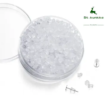 60x 3/5/7/9mm Clear Disc Pads Stabilizer Plastic Earring Back